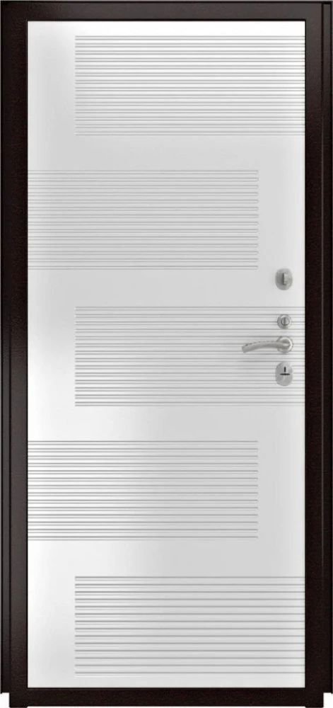 Входная дверь ДвериПРО Л-45 ФЛ-185 (10мм, ПВХ Ясень белый) DPRO227811 внутренняя сторона